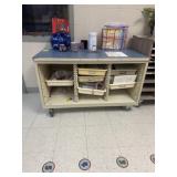 Rolling cart 48 x 25 1/2 x 29 contents not