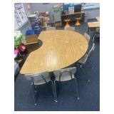 Kidney shaped table measurements 71 1/2, x40 six