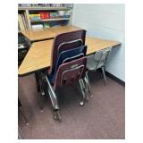 Adjustable table and four chairs