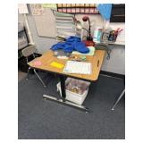 Adjustable table 36 x 30 contents not included