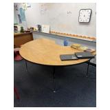 Adjustable horseshoe table and chair contents n
