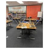 Adjustable 24 desks and chairs contents not