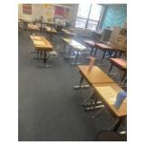 20 elementary school, desks, and chairs bring