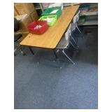 Adjustable table 59 1/2 x 30 and 2 chairs