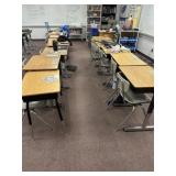13 desks and chairs contents, not included, b