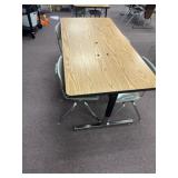 Adjustable table 30 x 64 and 4 chairs