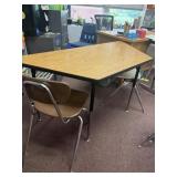 Adjustable table and two chairs