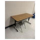 Adjustable table 24 x 48 with chair