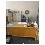 Teachers desk and chair contents not included
