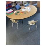 Horseshoe adjustable table and four chairs