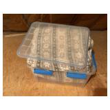 Tote of blankets/ bedding