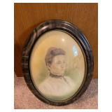 Vintage framed bubble glass photo
