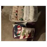 Tote of Christmas decor/ pillows