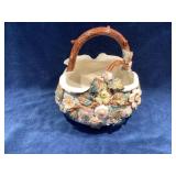 Vintage Victorian ceramic basket