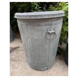 Galvanized trash can