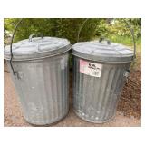 Two 10 Gallon Galvanized cans