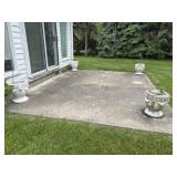 Four concrete planters