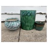 Three ceramic pots