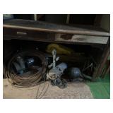 Vintage desk, electric motor, pumps