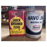Vintage oil and fluid can