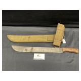 WWII British Made Machete in US Sheath & Belt