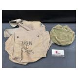 WWII Gas Mask Bag and canteen cover