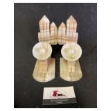 Southwest book ends possibly marble or onyx