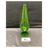 Green glass vase