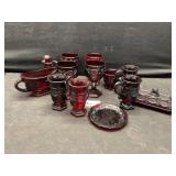 Cape Cod Ruby Red Avon dish set