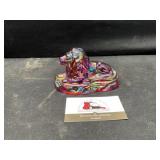 Vintage Fenton Ruby Carnival glass lion figurine
