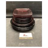 Ruby red glass plates