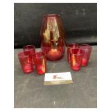 Vintage red drink setb