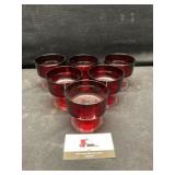 Ruby Red pedestal glasses