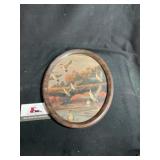 Vintage  Flying Duck Picture in Oval Frame