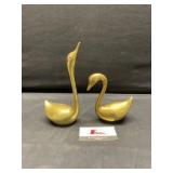 Two Brass Geese