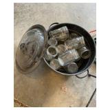 Enamel pot and canning jars