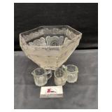 Punch bowl and glasses