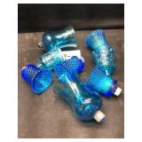 Blue glass candle votives