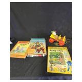 Books and vintage toy