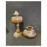 Amber glass oil lamp