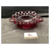 Westmorland ruby red glass bowl