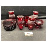 Ruby red glassware