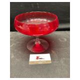 Vintage Indiana glass compote bowl in ruby  red