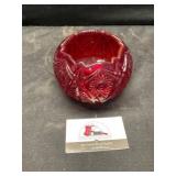 Fenton ruby red round vase