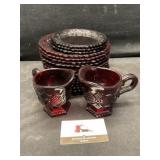 Ruby red cape cod avon dishes