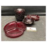 Ruby red glassware