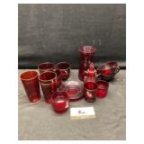 Ruby red glasseare