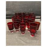 Ruby red pedestal glasses
