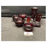Ruby red avon cape cod dishes