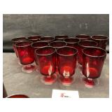 Ruby red pedestal glasses